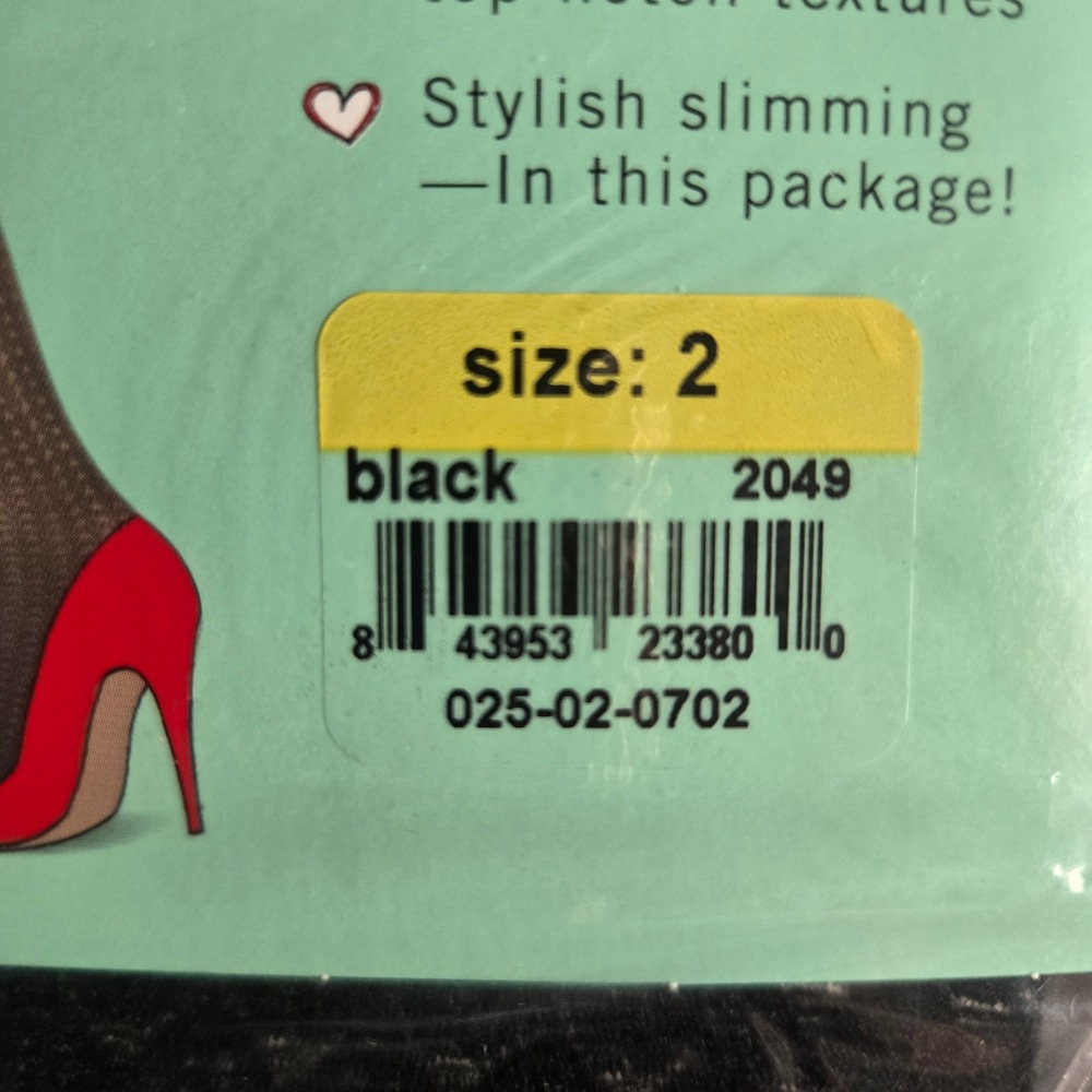 Spanx Love Your Assets Shaping Tights Textured Wishbone Black Size 2 NWT - Picture 3 of 3
